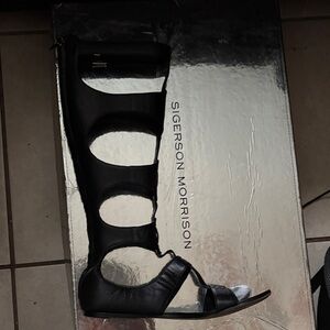 Sigerson Morrison Black Strappy Gladiator Sandals